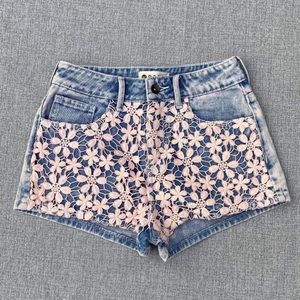 Roxy denim floral shorts